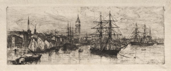 Shipping and the Ducal Palace, 1880. Otto H. Bacher (American, 1856-1909). Etching