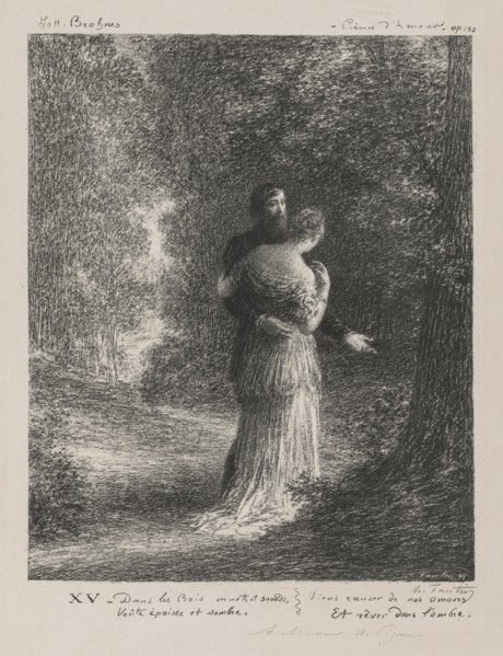 Love Poems by Brahms. Henri Fantin-Latour (French, 1836-1904). Lithograph