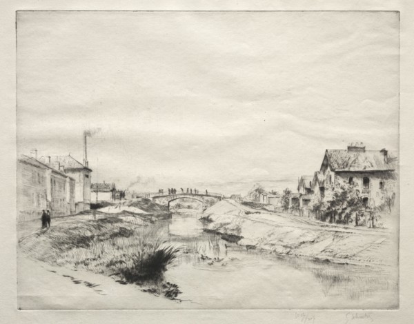 Workmen's House at Troyes, France. Gustave Leheutre (French, 1861-1932). Etching