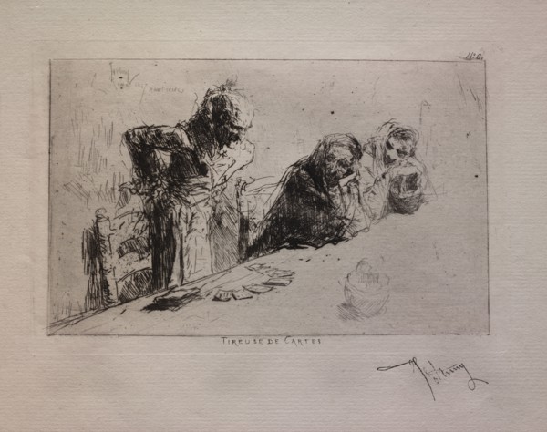Tireuse de Cartes, 1867. Mariano Fortuny y Carbó (Spanish, 1838-1874). Etching