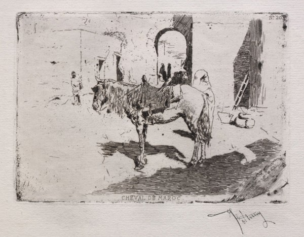 Cheval du Maroc. Mariano Fortuny y Carbó (Spanish, 1838-1874). Etching