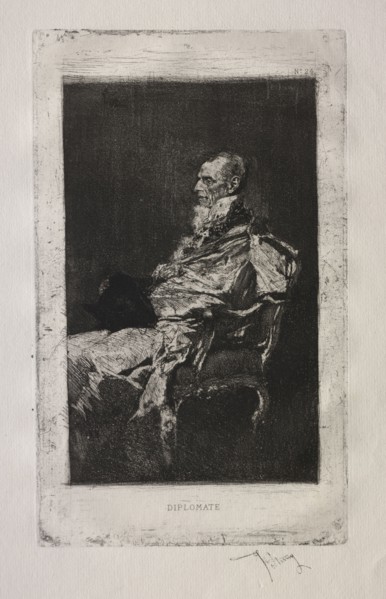 Diplomate. Mariano Fortuny y Carbó (Spanish, 1838-1874). Etching