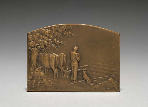 Medallion. Jules Dupré (French, 1811-1889). Bronze; overall: 5.1 x 7 cm (2 x 2 3/4 in.).