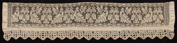 Border with Crowned and Double-Headed Birds, 18th-19th century. Russia, 18th-19th century. Needle