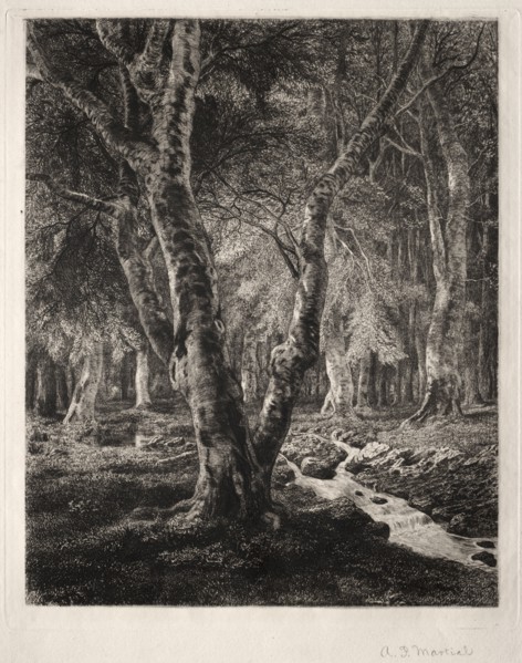À Pierrefonie. Adolphe Théodore Jules Martial Potémont (French, 1828-1883). Etching