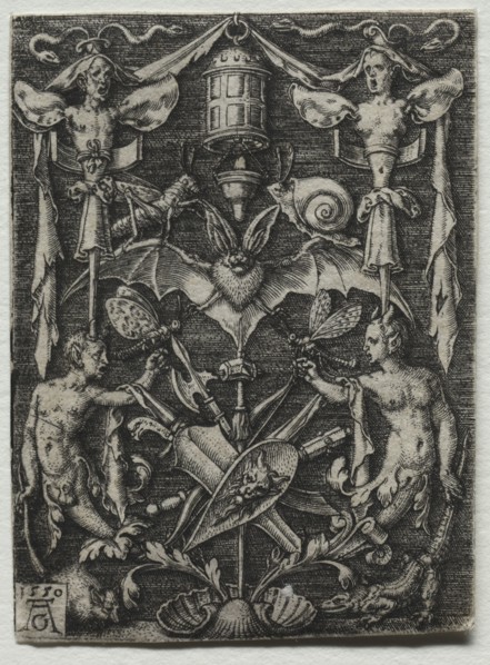 Ornament Design with a Bat in the Center, 1550. Heinrich Aldegrever (German, 1502-1555/61).