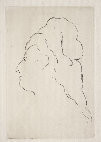 Profile of Eva Gonzales turned to the left, c. 1869. Edouard Manet (French, 1832-1883). Etching