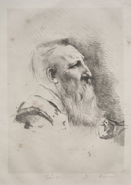Auguste Rodin, 1900. Albert Besnard (French, 1849-1934). Etching and drypoint; sheet: 42.3 x 31.2