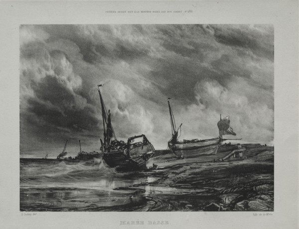 Marée basse, 1831. Eugène Isabey (French, 1803-1886). Lithograph