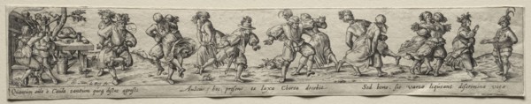 Dance of Peasants. Theodor de Bry (Flemish, 1528-1598). Engraving