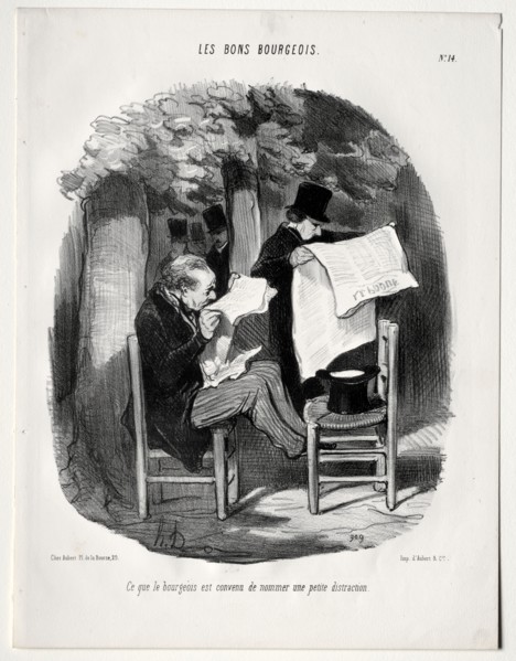published in le Charivari (30 August 1846): The Good Bourgeois, plate 14: What the bourgeois