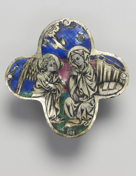Quatrilobed Plaque: The Annunciation, c. 1350-1400. Spain, Catalonia?, 14th century. Translucent