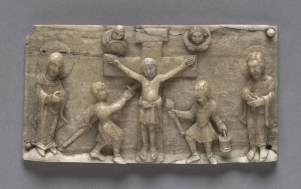 Plaque from a Portable Altar Showing the Crucifixion, 1050-1100. Germany, Lower Rhine Valley,