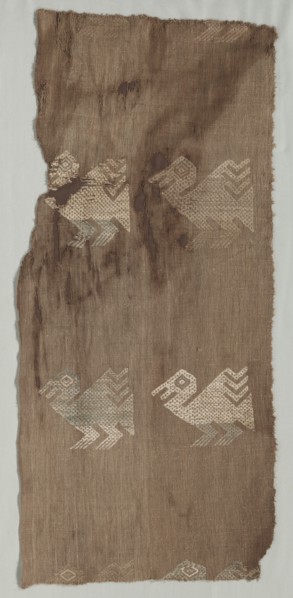 Fragment, c. 1100-1400. Peru, North Coast, Chimu Culture, 12th-15th century. Plain cloth, brocaded;