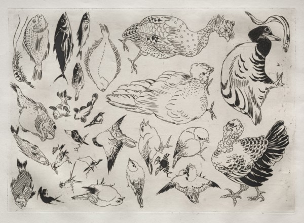 Dinner Service (Rousseau service): Ducks, fish, etc. (no. 12), 1866. Félix Bracquemond (French,