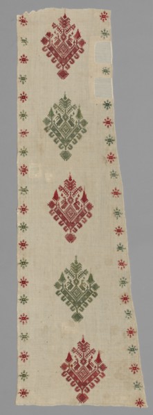 Portion of a Bed Tent, 1600s - 1700s. Greece, Cyclades Islands, Pholegandros, 17th-18th century.