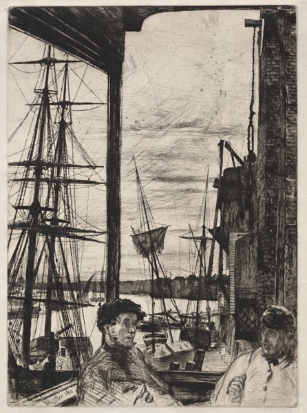 Rotherhite, 1860. James McNeill Whistler (American, 1834-1903). Etching and drypoint