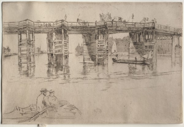 Old Putney Bridge, 1879. James McNeill Whistler (American, 1834-1903). Etching