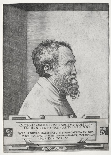 Michelangelo, 16th century. Italy, 16th century. Engraving