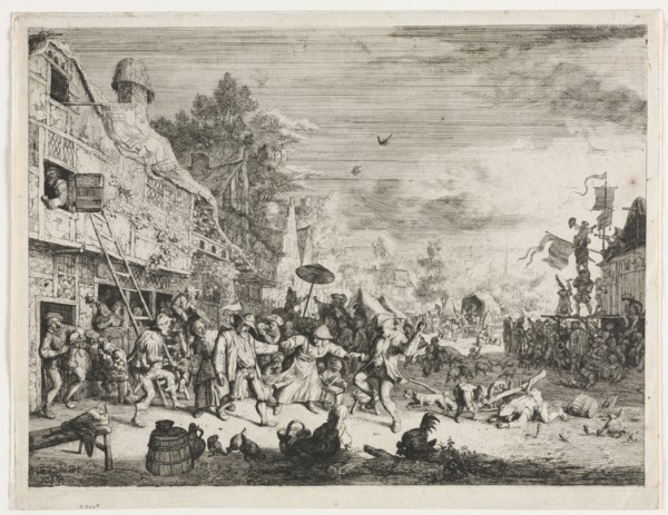 Village Fête. Cornelis Dusart (Dutch, 1660-1704). Etching