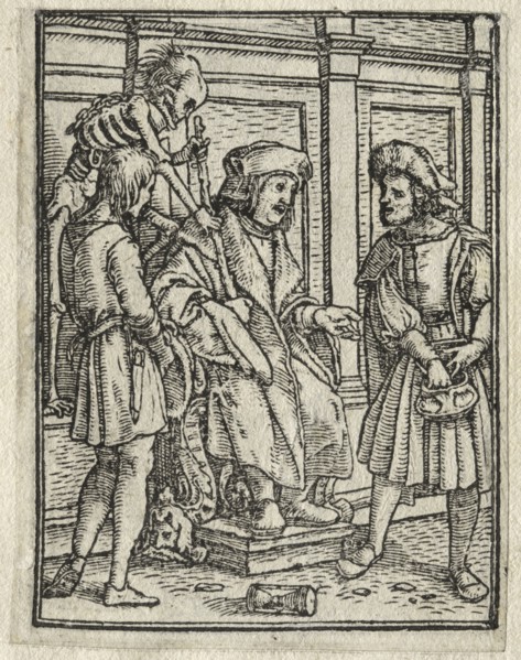 The Dance of Death:  The Canon or Prebendary; The Judge. Hans Holbein (German, 1497/98-1543).