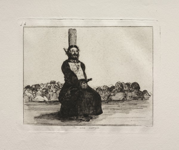 The Horrors of War:  On Account of a Knife. Francisco de Goya (Spanish, 1746-1828). Etching