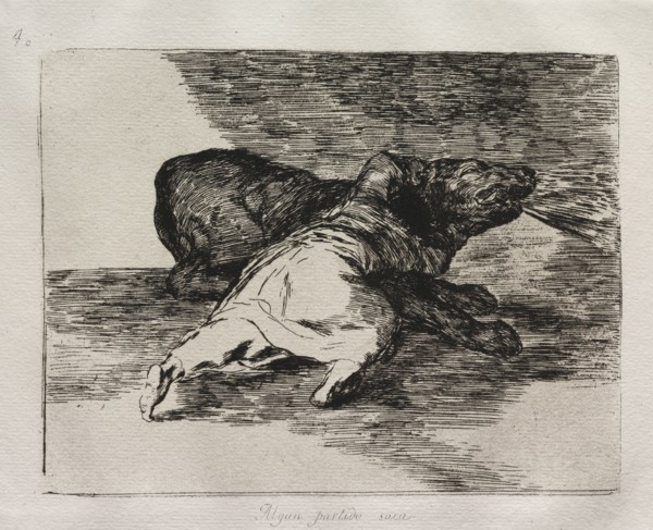 The Horrors of War:  He Gets Something Out of It.. Francisco de Goya (Spanish, 1746-1828). Etching