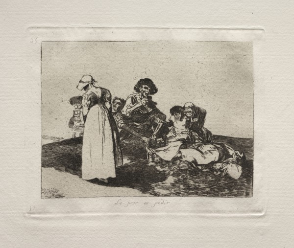The Horrors of War:  The Worst is to Beg. Francisco de Goya (Spanish, 1746-1828). Etching