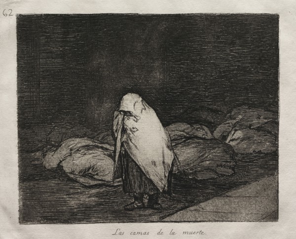 The Horrors of War:  The Beds of Death. Francisco de Goya (Spanish, 1746-1828). Etching and