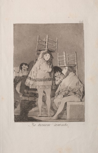 Caprichos:  They've Already Got a Seat (i.e. bottom). Francisco de Goya (Spanish, 1746-1828).