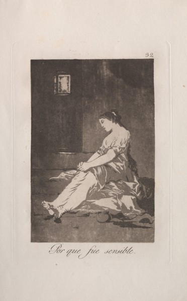 Caprichos: Because She Was Susceptible.. Francisco de Goya (Spanish, 1746-1828). Etching and