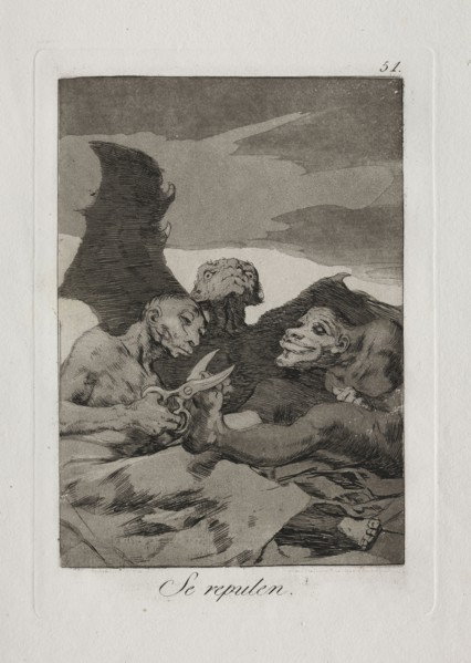 Caprichos:  They Spruce Themselves Up. Francisco de Goya (Spanish, 1746-1828). Etching and aquatint