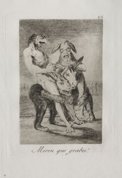 Caprices:  Look How Solemn They Are!. Francisco de Goya (Spanish, 1746-1828). Etching and aquatint