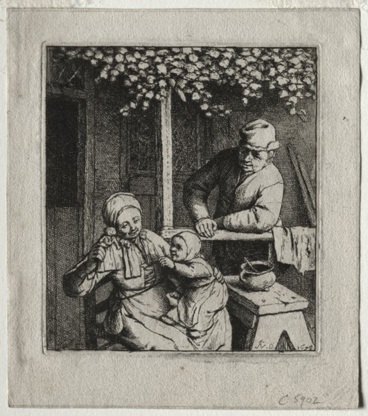 The Doll, 1678. Adriaen van Ostade (Dutch, 1610-1684). Etching