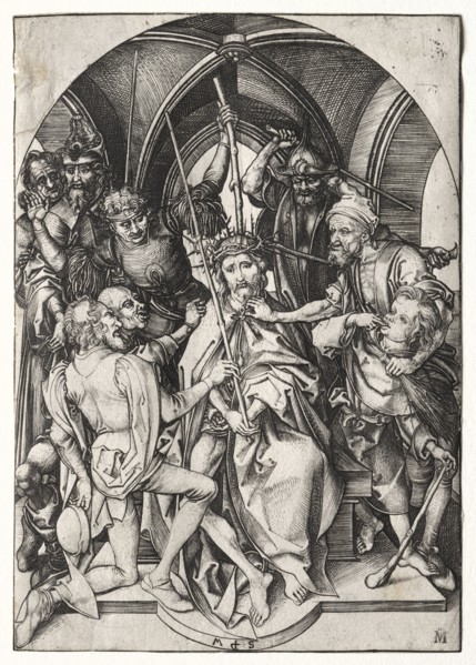 Christ Crowned with Thorns. Martin Schongauer (German, c.1450-1491). Engraving