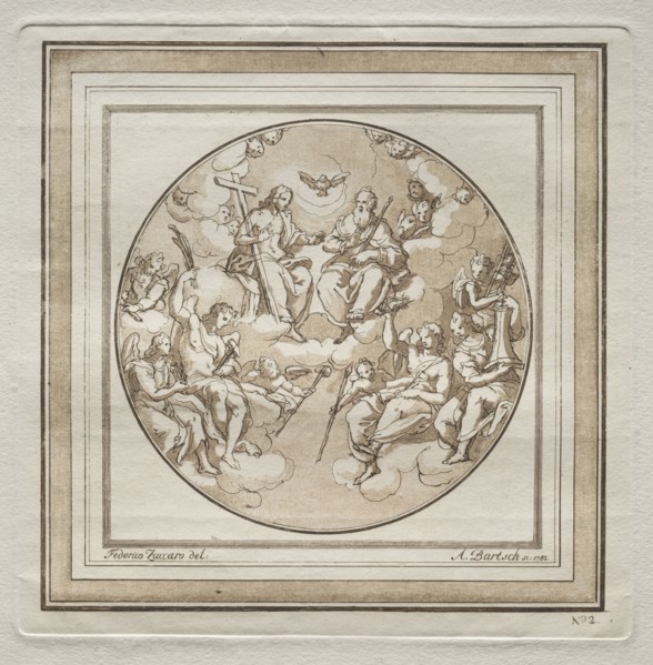The Trinity, 1782. Adam von Bartsch (Austrian, 1757-1821), after Federico Zuccari (Italian,