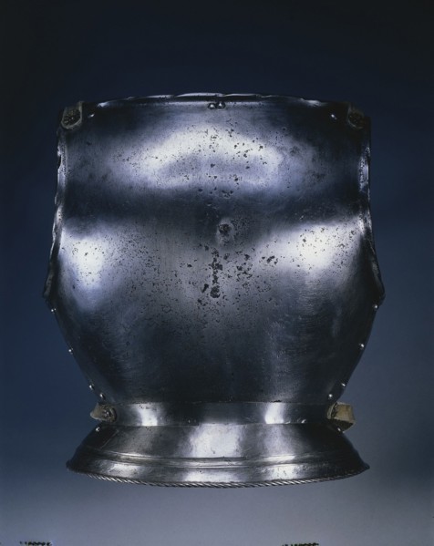 Backplate, c.1510-1530. Germany, 16th century. Steel with black paint, leather straps; overall: 38