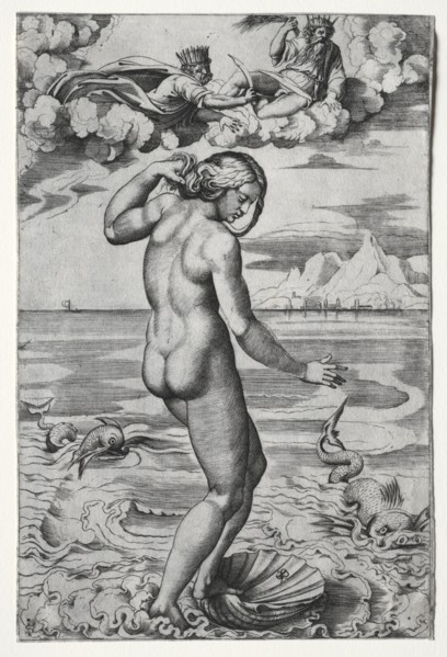 The Birth of Venus, c. 1516. Marco Dente (Italian, c. 1486-1527), after Raphael (Italian,