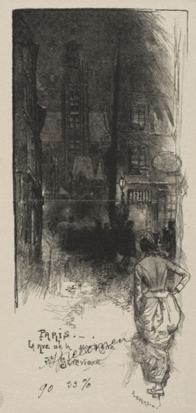 Rue de la Montagne, St. Geneviève. Auguste Louis Lepère (French, 1849-1918). Wood engraving