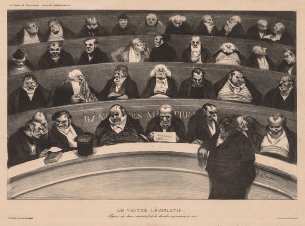 The Monthly Association (plate 18): The Legislative Belly, 1834. Honoré Daumier (French,