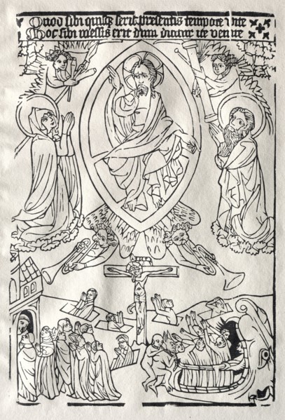 Das Jüngste Gericht, c. 1430. Germany, 15th century. Woodcut