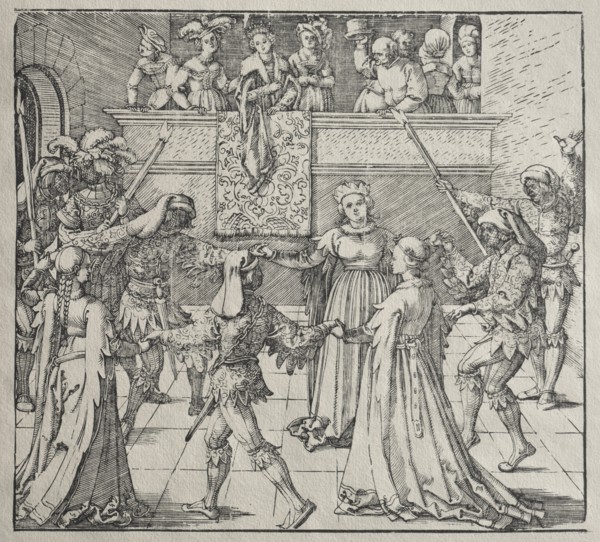 The Masquerade. Attributed to Albrecht Dürer (German, 1471-1528). Woodcut
