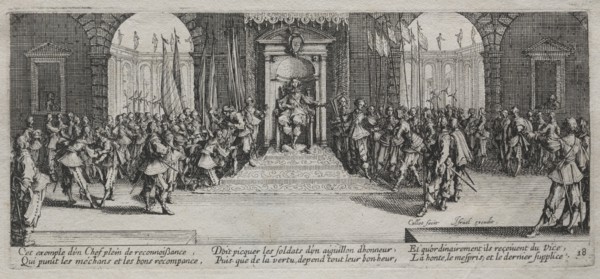The Large Miseries of War:  Distribution of Recompense, 1633. Jacques Callot (French, 1592-1635).