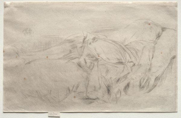 A Child on a Couch, No. 2. James McNeill Whistler (American, 1834-1903). Drypoint