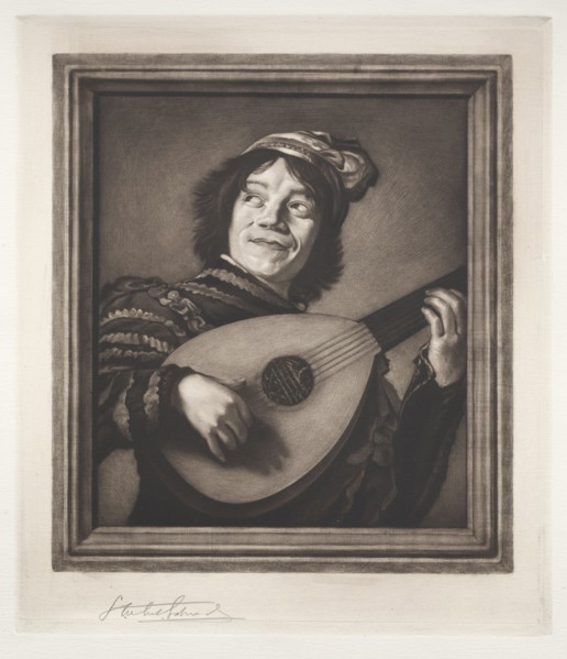 The Lute Player, 19th-20th century. Samuel Arlent-Edwards (American, 1862-1938). Mezzotint