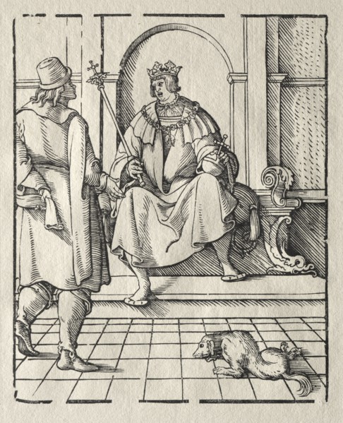A king Enthroned . Peter Flötner (German, 1485-1546). Woodcut