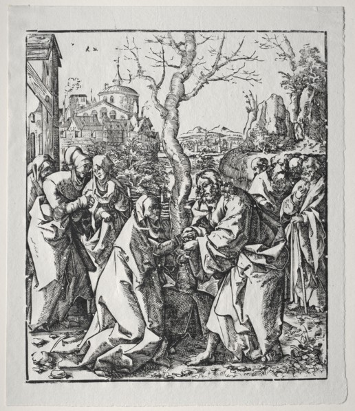 Christ Taking Leave of his Mother. Wolf Traut (German, c. 1486-1520). Woodcut