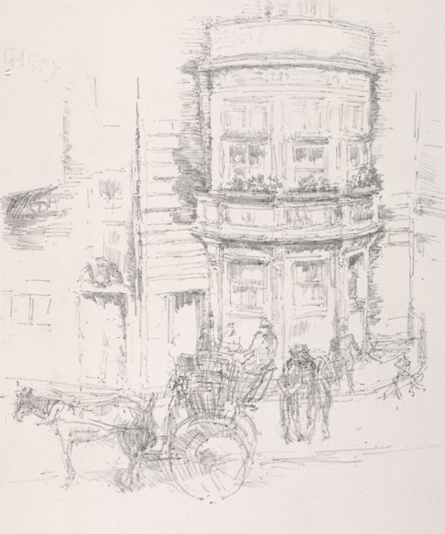 Back of The Gaiety Theatre. James McNeill Whistler (American, 1834-1903). Lithograph