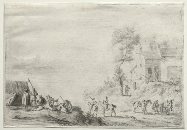 The Outpost. Robert van den Hoecke (Flemish, 1622-1668). Etching