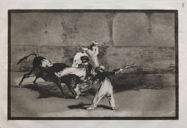 Bullfights:  A Moor Caught by a Bull in the Ring, 1876. Francisco de Goya (Spanish, 1746-1828).